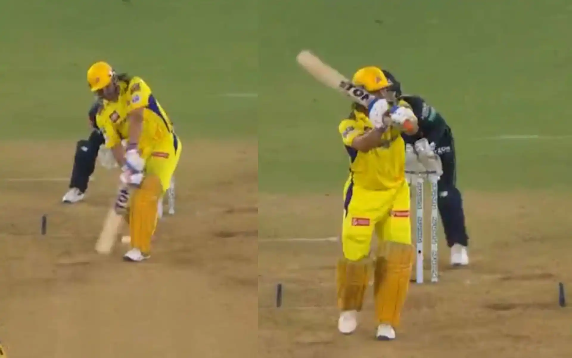 MS Dhoni's helicopter shot (X.com)