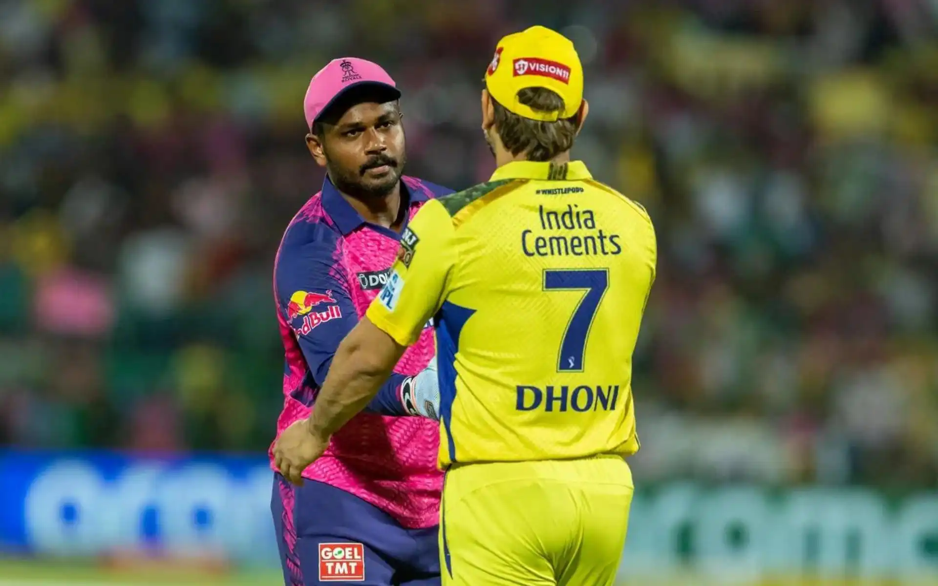 Sanju Samson and MS Dhoni after match in IPL 2023 [iplt20.com]