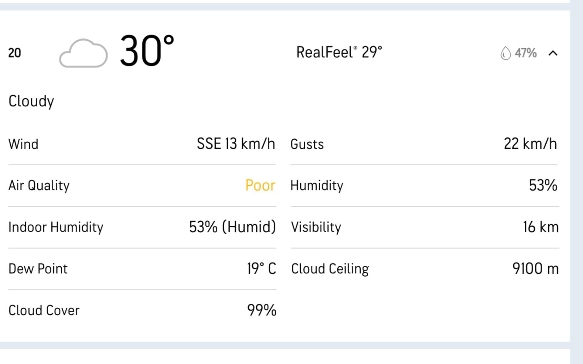 Weather Report for RCB Vs DC IPL 2024 Match (Accuweather.com)