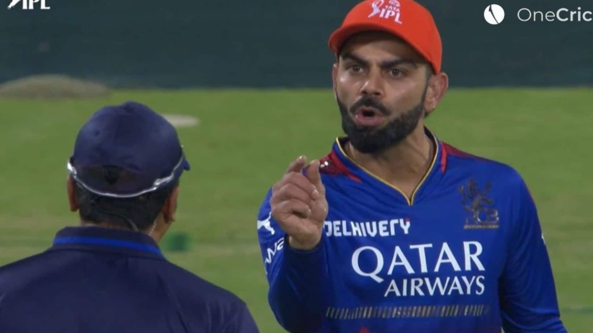 Kohli arguing with the umpire [X.com]