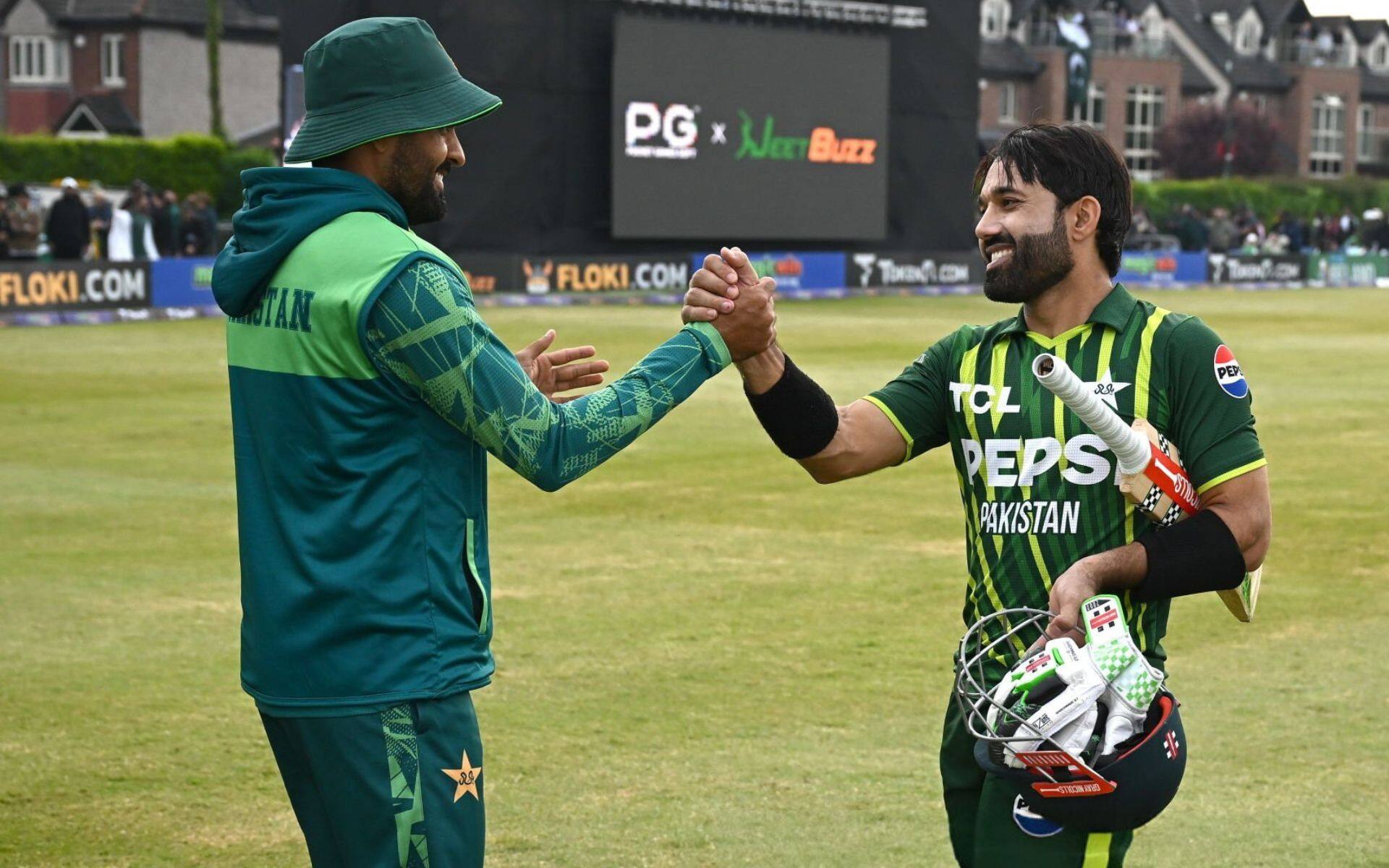 Babar Azam congratulates Mohammad Rizwan after Ireland win (X.com)