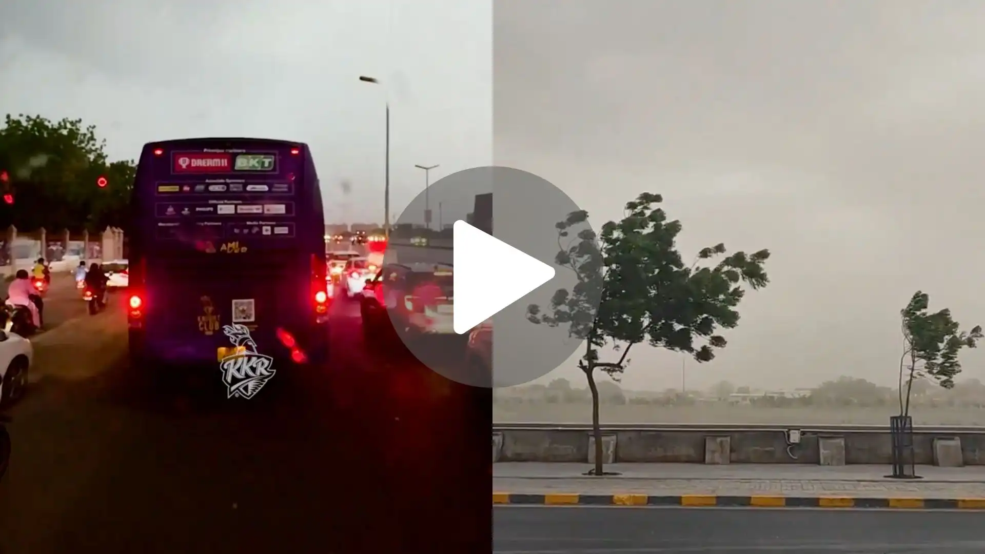 [Watch] GT vs KKR IPL 2024 Match To Be Abandoned? Rain & Thunderstorm Strike Ahmedabad