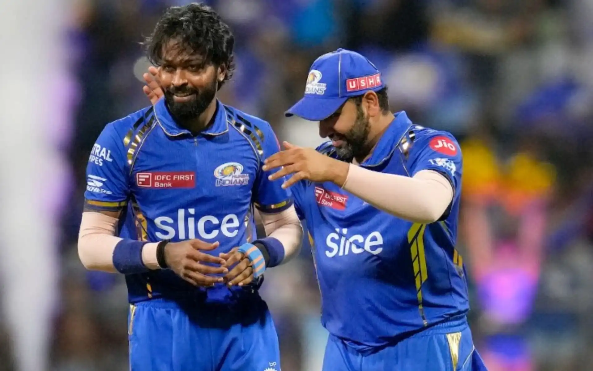 Hardik Pandya and Rohit Sharma celebrating a wicket together during IPL 2024 (BCCI)