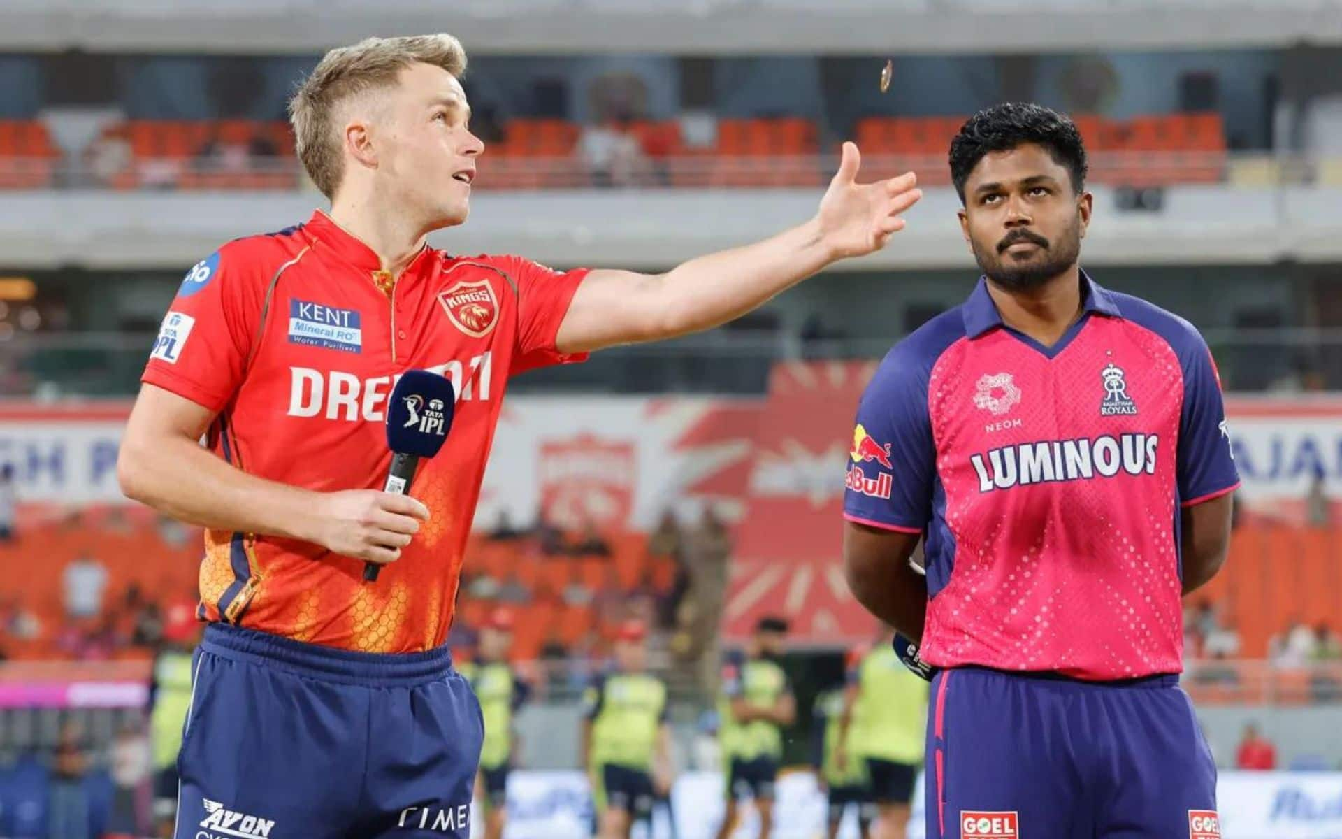 Sam Curran and Sanju Samson during toss in IPL 2024 [iplt20.com]