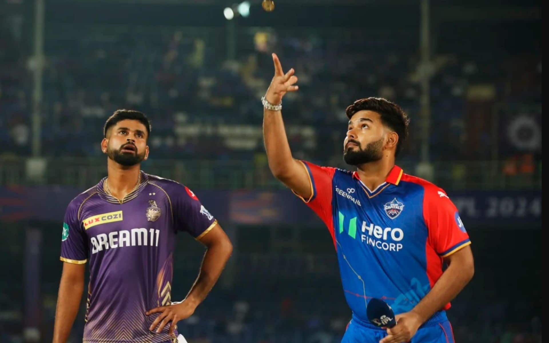 Shreyas Iyer and Rishabh Pant during a toss in IPL 2024 (BCCI)