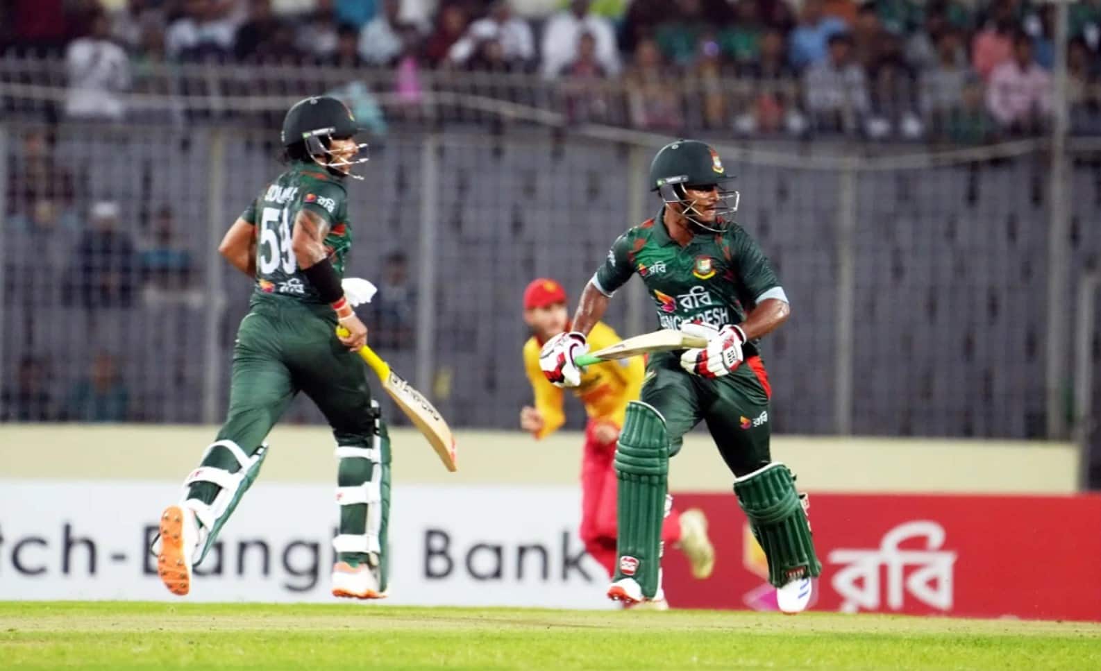 Bangladesh players in action against Zimbabwe in May 2024 (BCB)