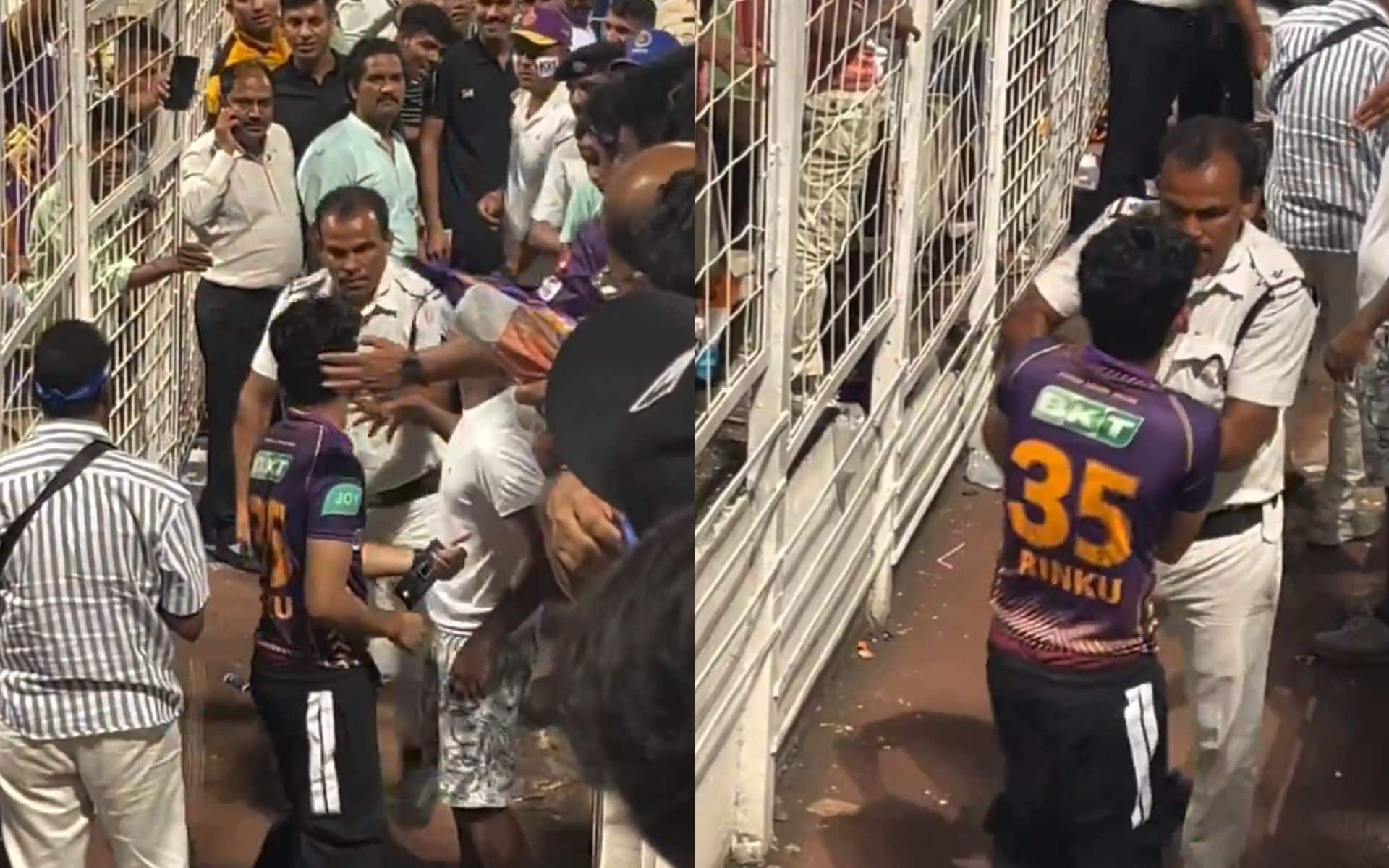KKR fan getting caught by police for stealing a ball (x.com)