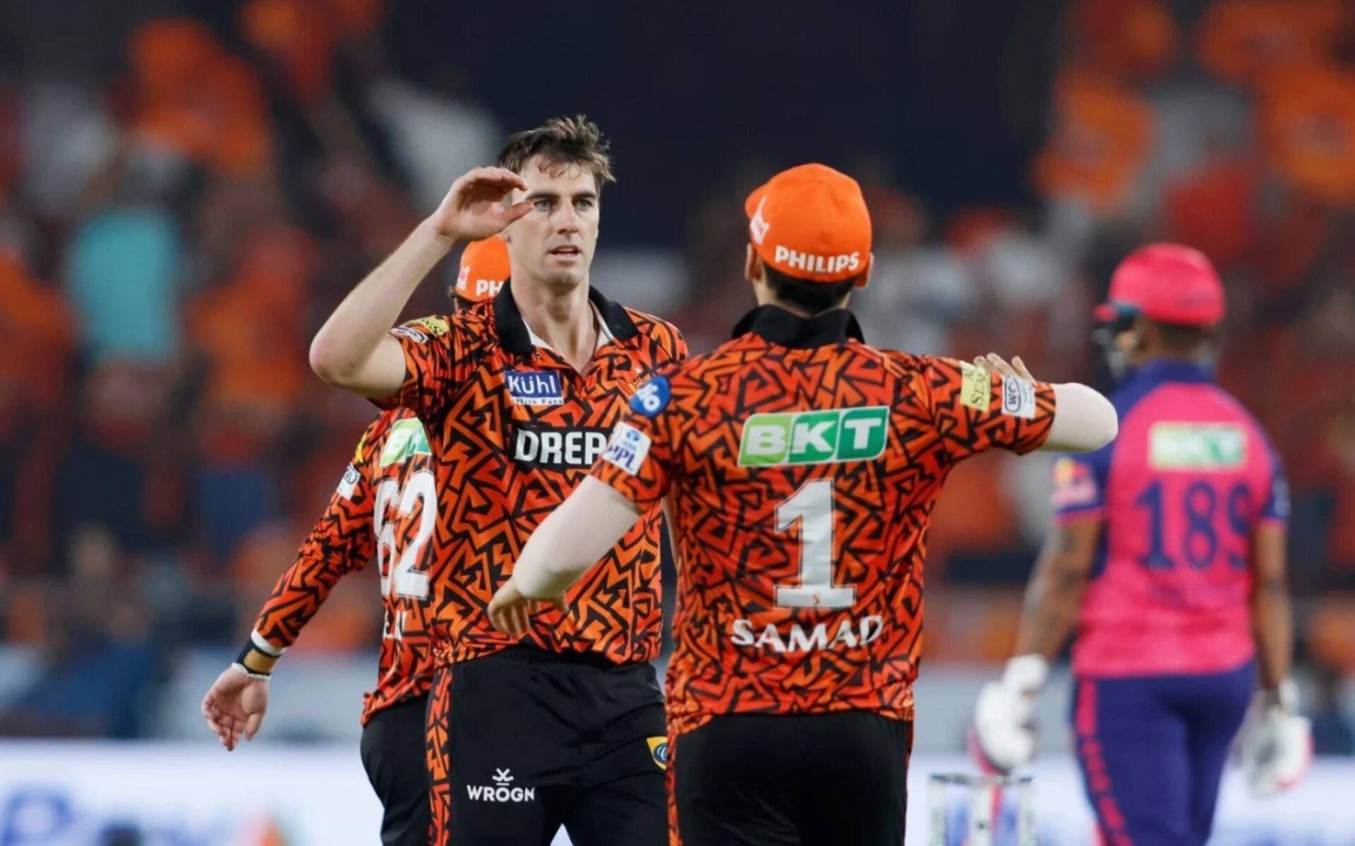 Pat Cummins celebrating a wicket with SRH teammates during IPL 2024 (BCCI)