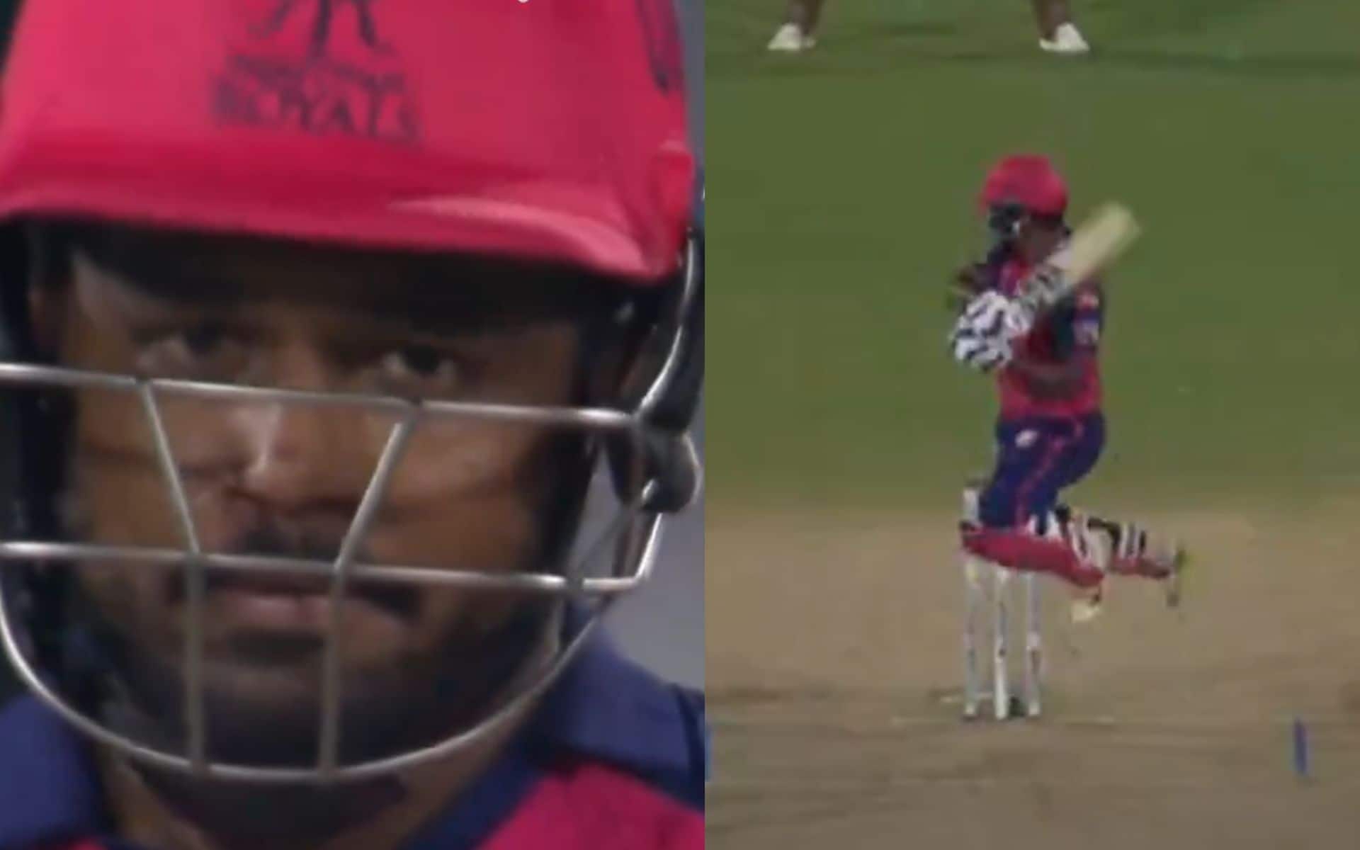 Sanju Samson irritated after his wicket (X.com)