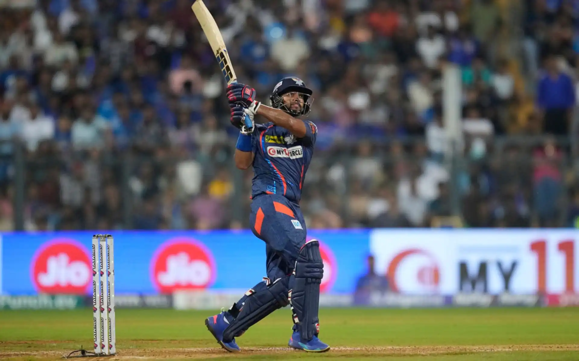 Nicholas Pooran against MI (AP Photos)