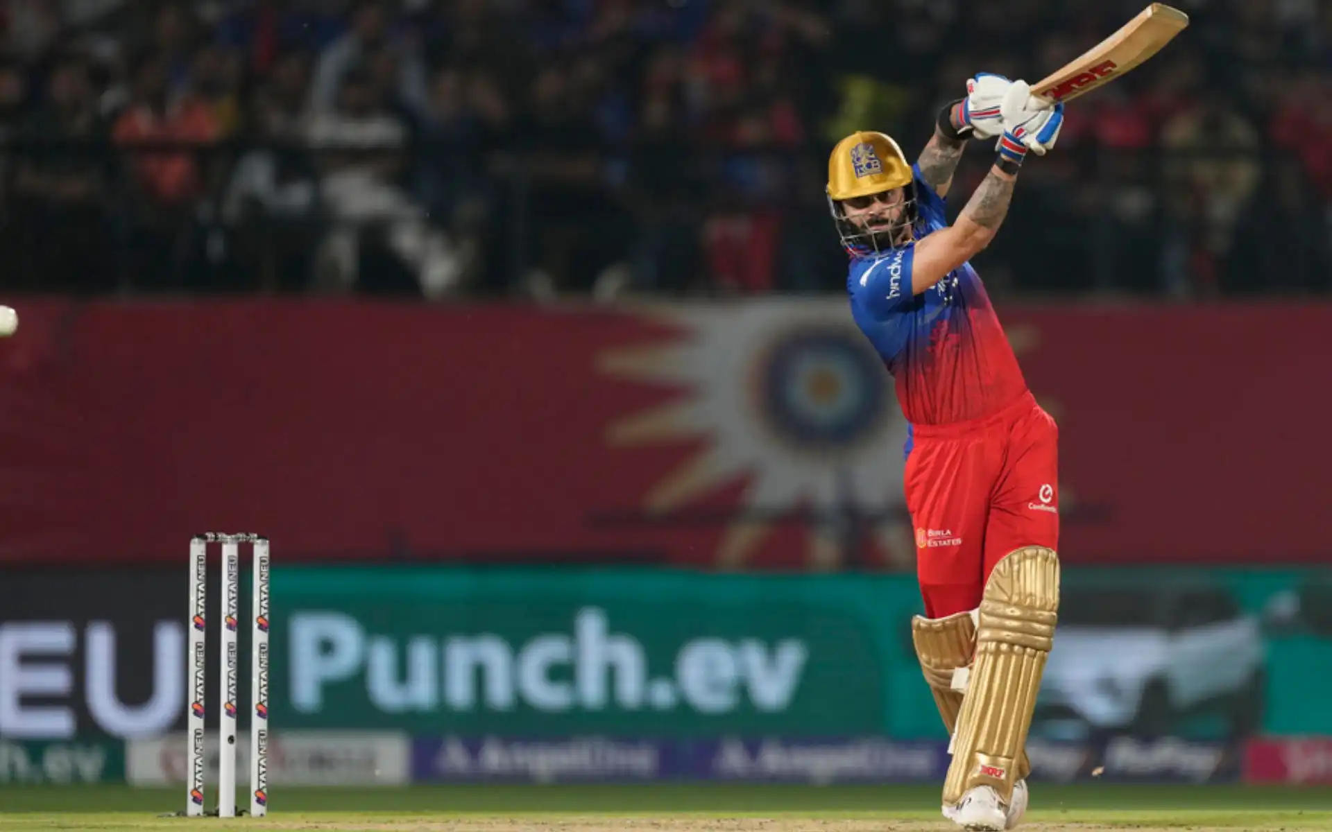 Virat Kohli playing a shot in IPL 2024 [AP]