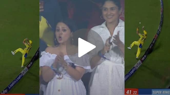 [Watch] MS Dhoni's Wife Sakshi Amused As Mitchell's 'Catch Of The Match' Sends Patidar Back