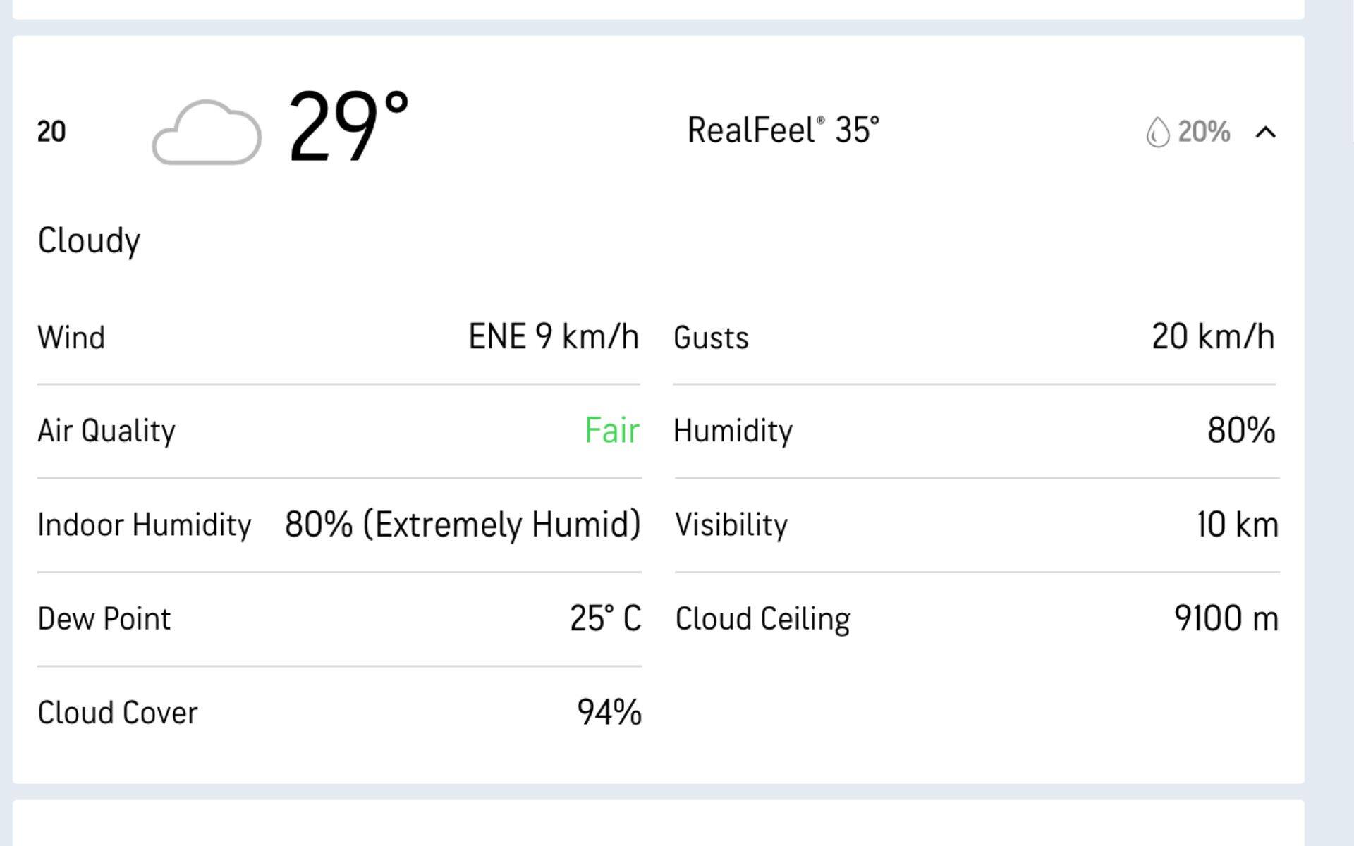 Weather Report for RR Vs KKR IPL 2024 Match (Accuweather.com)