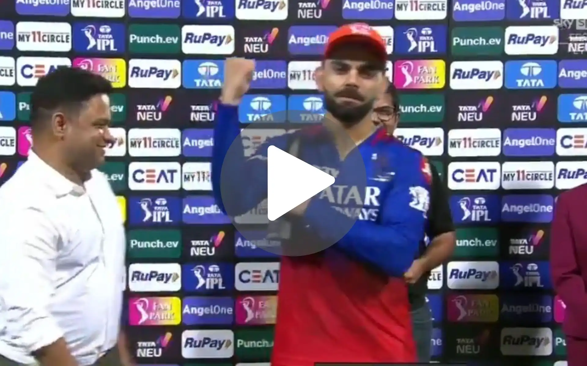 [Watch] Virat Kohli Flexes His Biceps After Bagging Super Sixes Award In RCB Vs CSK Encounter