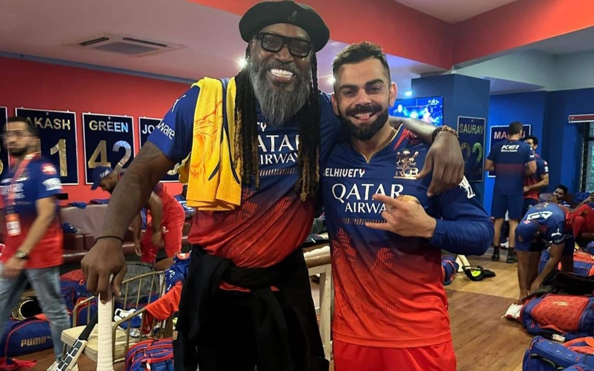 Gayle joins Kohli in RCB's winning celebrations during IPL 2024 (X.com)