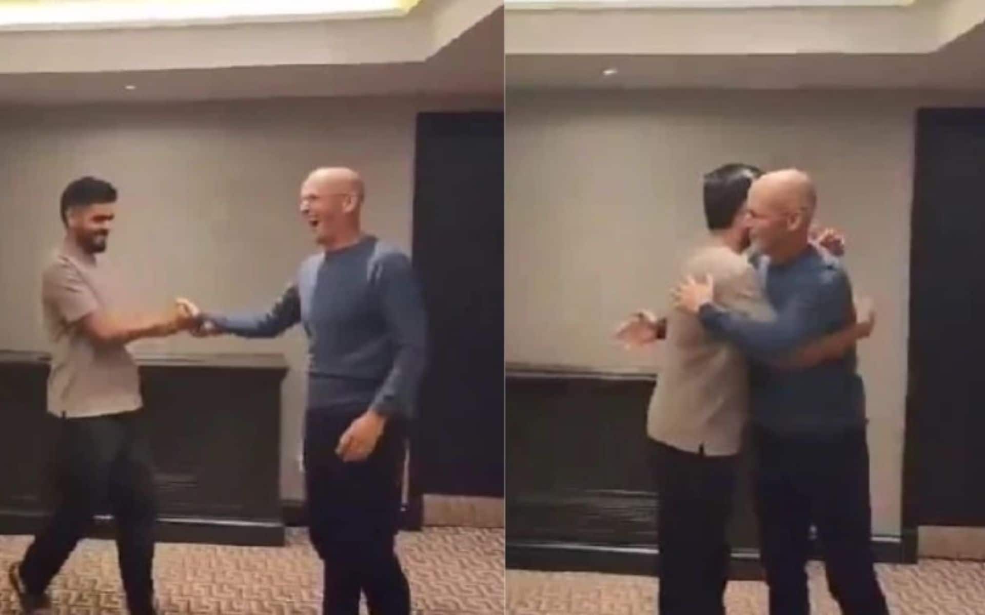 Babar Azam greeted Gary Kirsten with a tight hug (x.com)