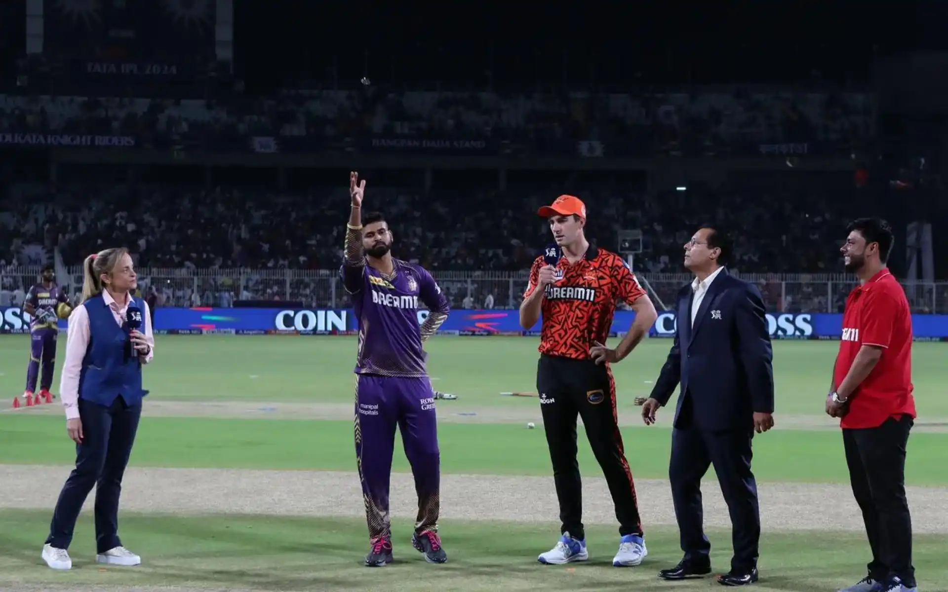 Shreyas Iyer and Pat Cummins during toss in Match 3 of IPL 2024 [iplt20.com]