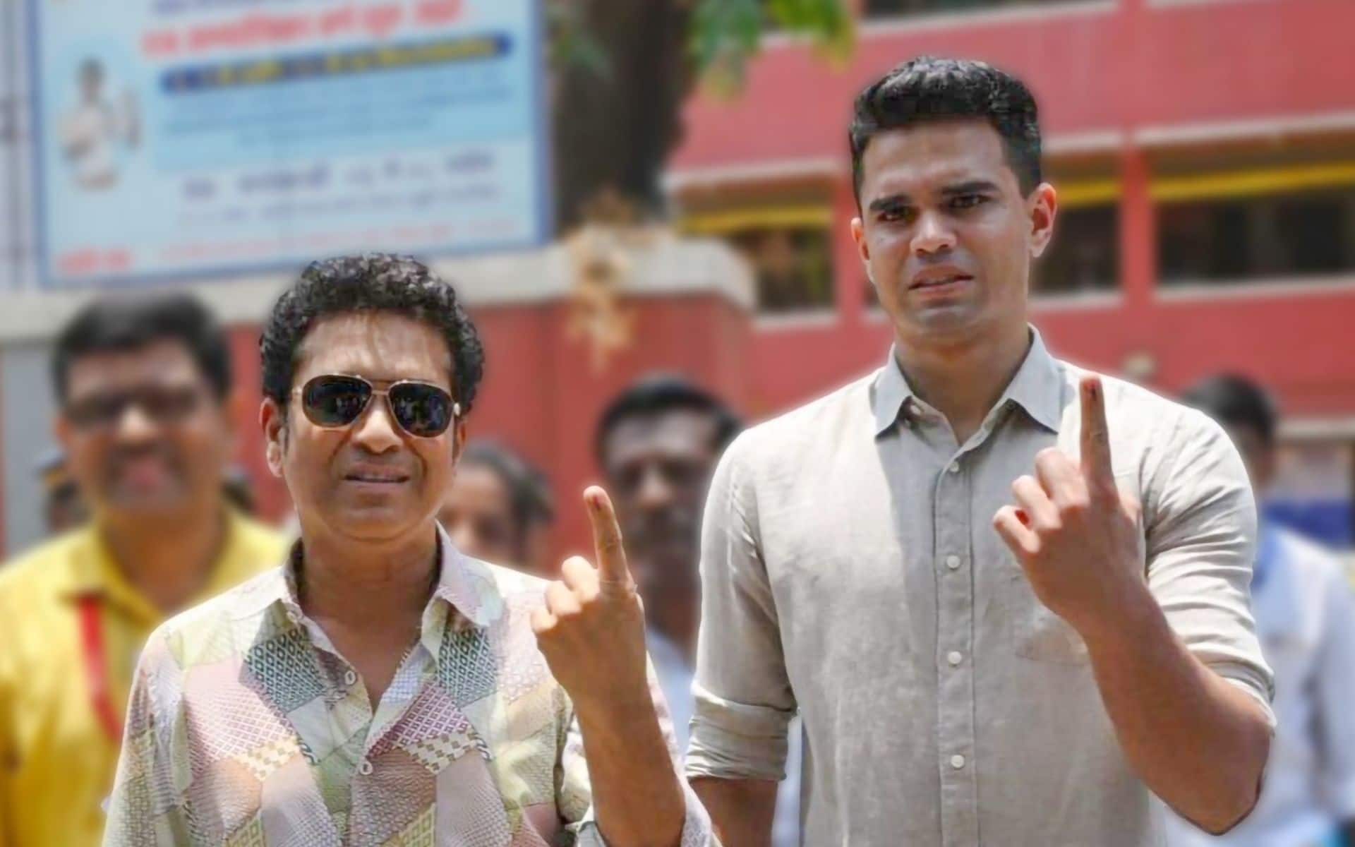 Sachin Tendulkar and son Arjun show off their inked finger (x.com)