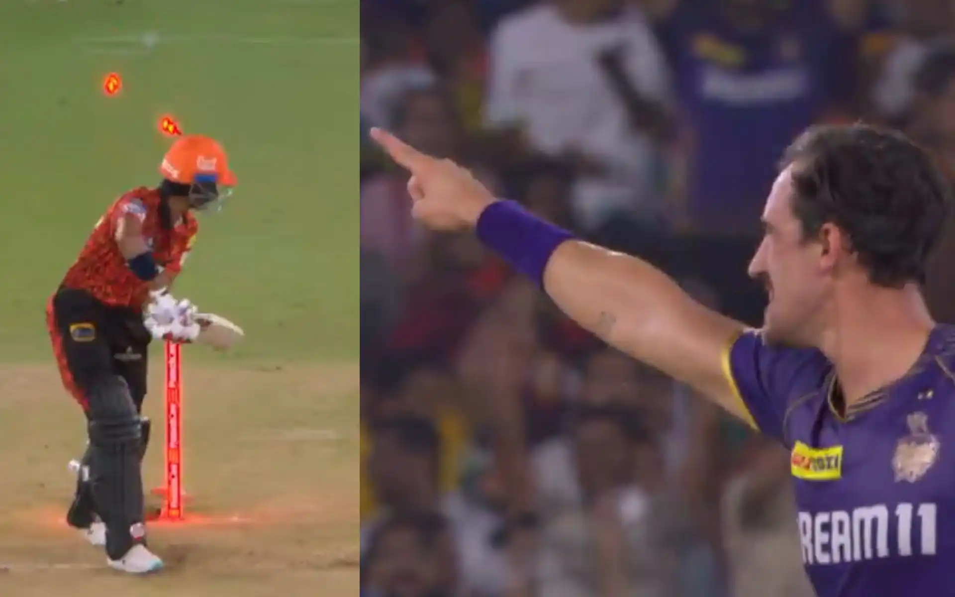 Mitchell Starc cleans up Shahbaz Ahmed (X.com)