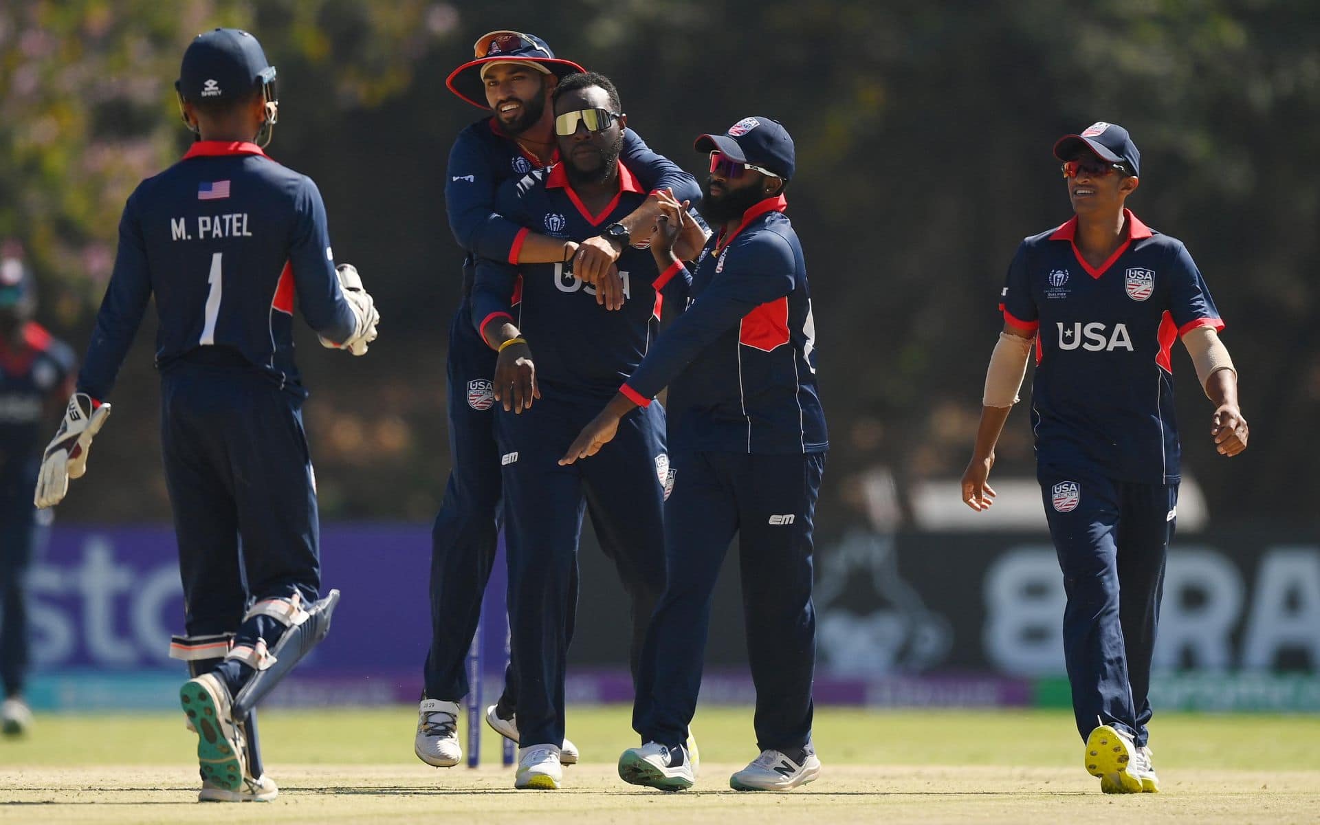 USA players celebrating a wicket in the first T20I (x.com)