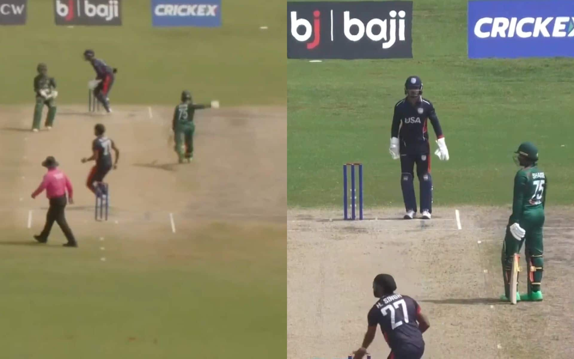 Shakib Al Hasan was half-way down the pitch before run out (X.com)