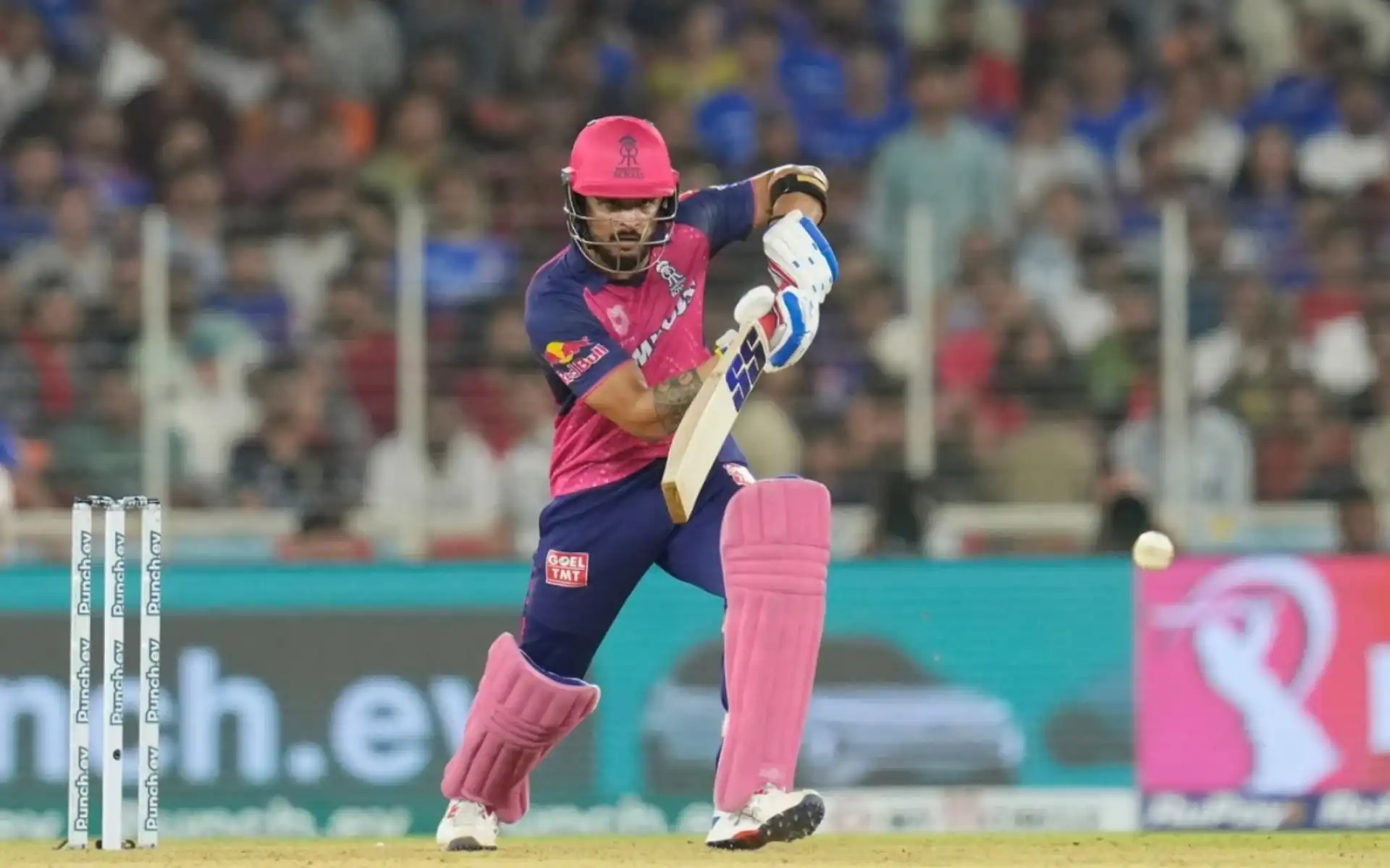 Riyan Parag in action for Rajasthan Royals against RCB (BCCI)