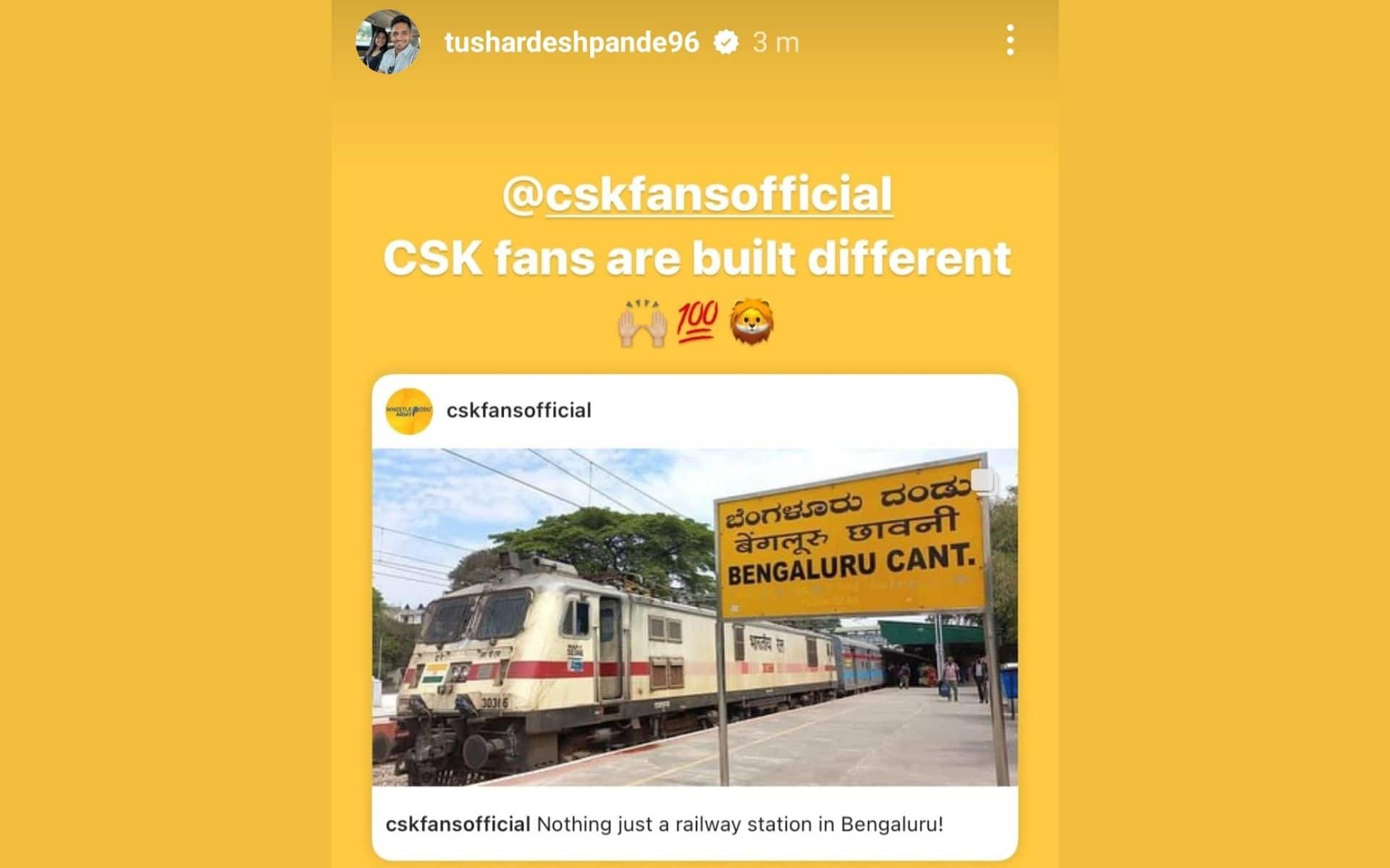 Deshpande had put an IG story to mock RCB's defeat