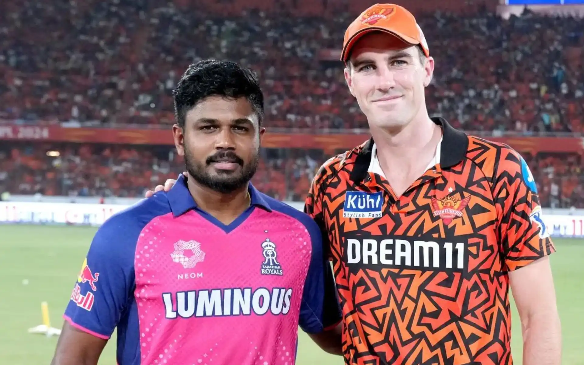 Sanju Samson and Pat Cummins during toss in IPL 2024 [iplt20.com]