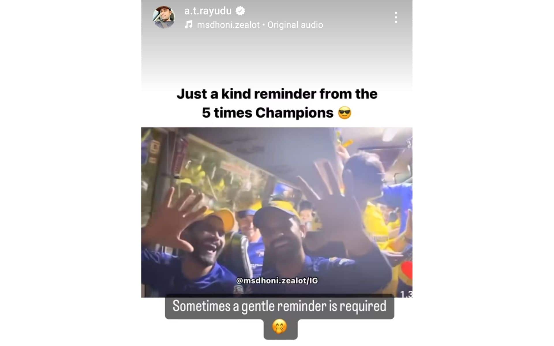 Rayudu teases RCB with a throwback picture