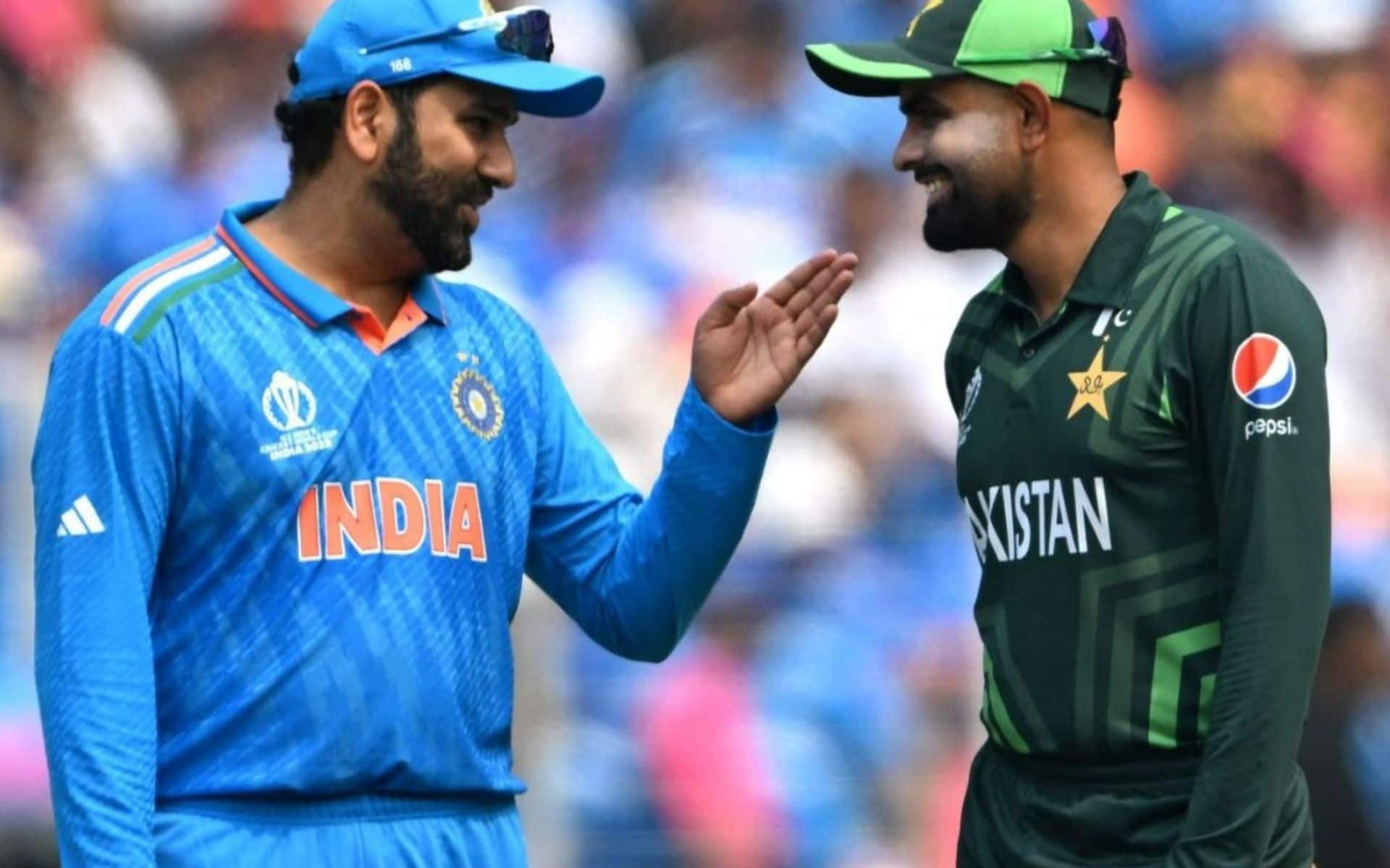 Rohit Sharma with Babar Azam during World Cup 2023 (X.com)