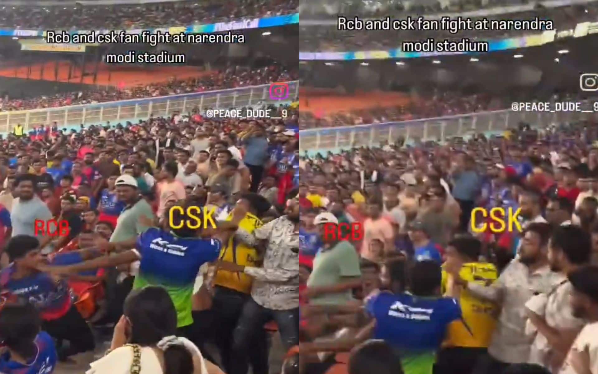 RCB Vs CSK fans involved in heated fighting (x)