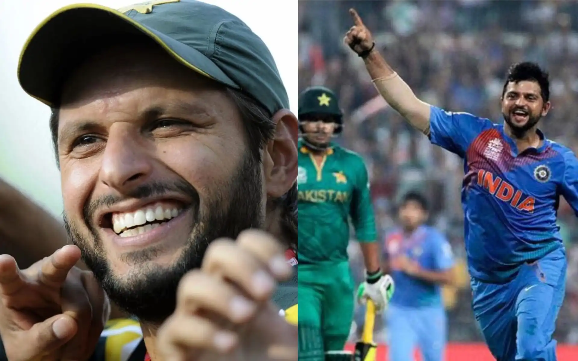 Shahid Afridi & Suresh Raina during their playing days (X.com)