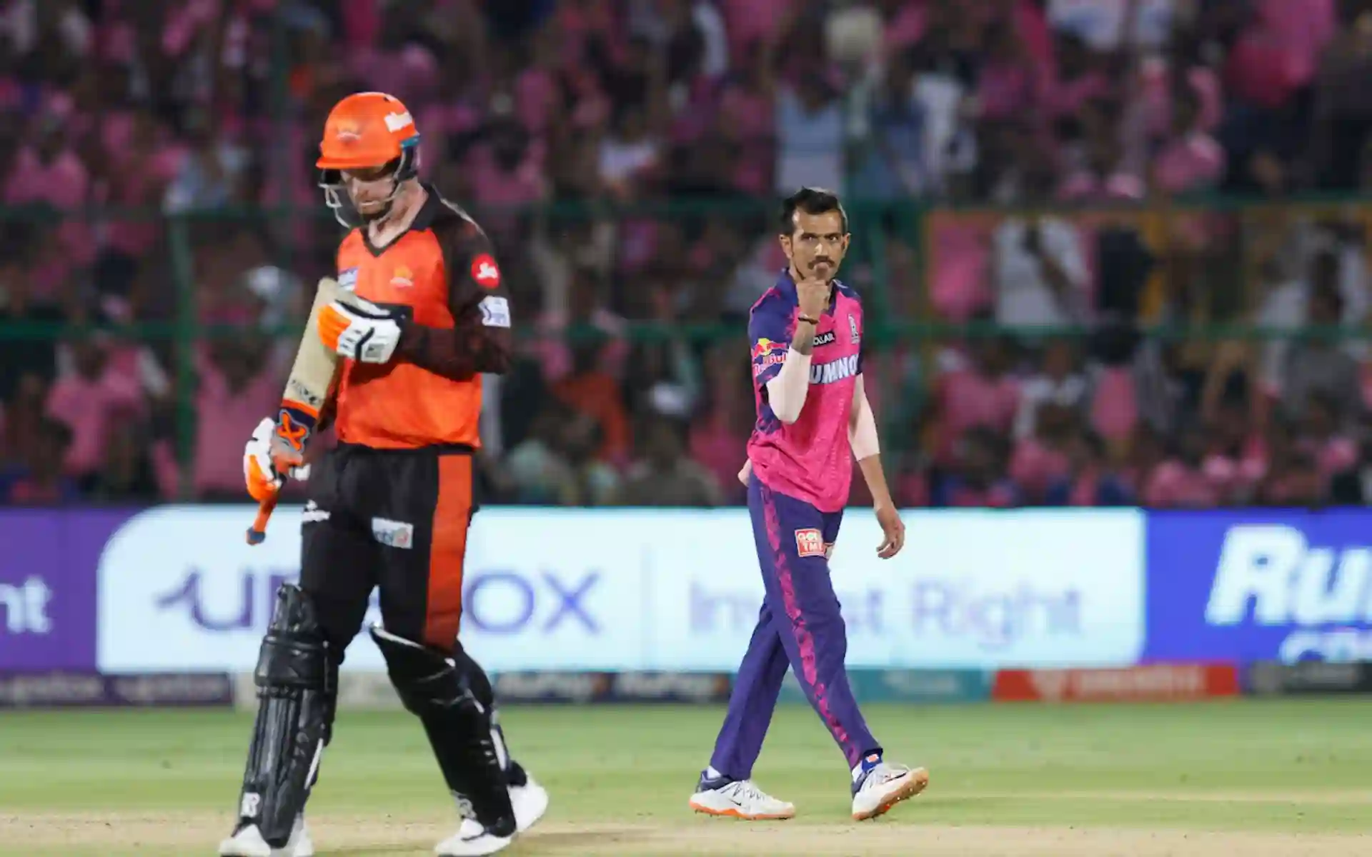 Yuzvendra Chahal celebrates Heinrich Klaasen's wicket in IPL 2024 (X.com)