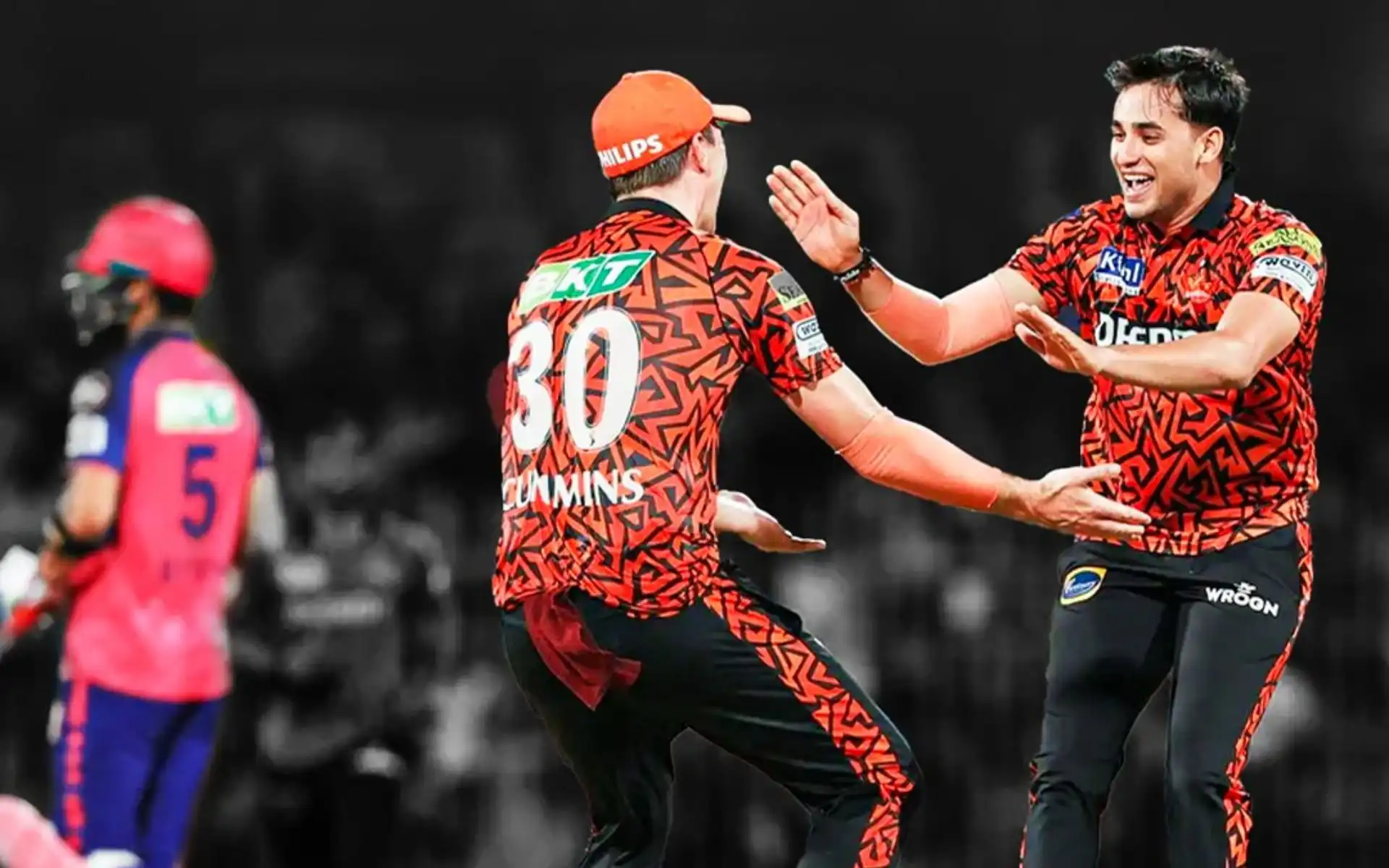 SRH celebrates Riyan Parag's wicket in Qualifier 2 of IPL 2024 season (X.com)