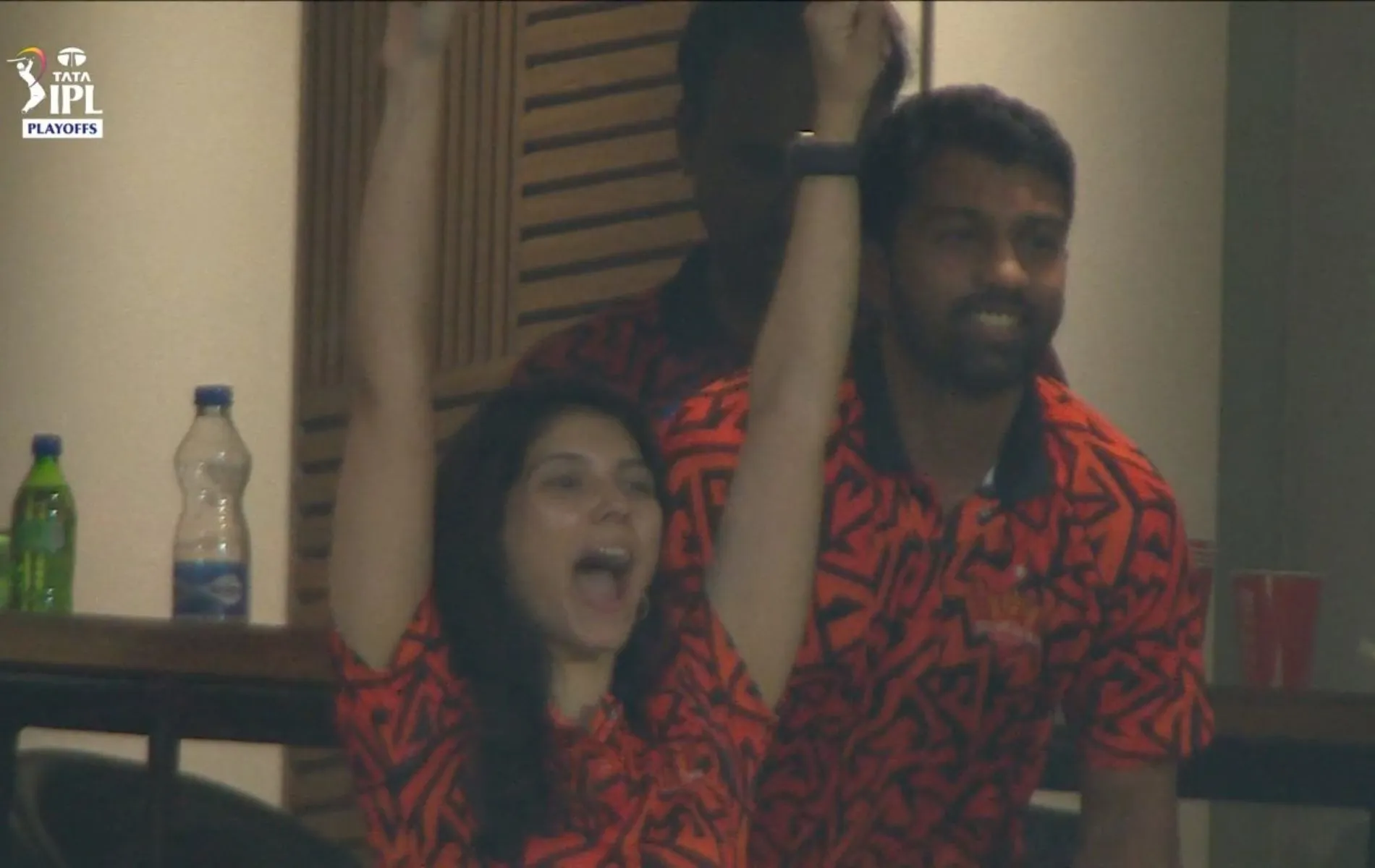 SRH owner Kavya Maran celebrating SRH's final entry (X)
