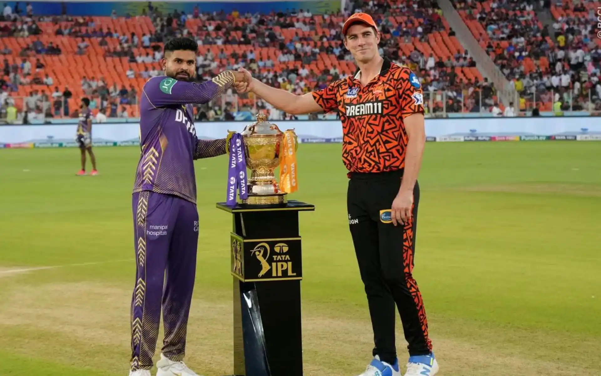 Shreyas Iyer and Pat Cummins ahead of the Qualifier 1 in IPL 2024 [iplt20.com]