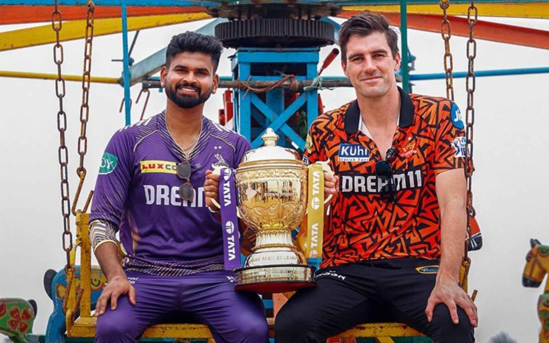 Shreyas Iyer and Pat Cummins with the trophy (x.com)