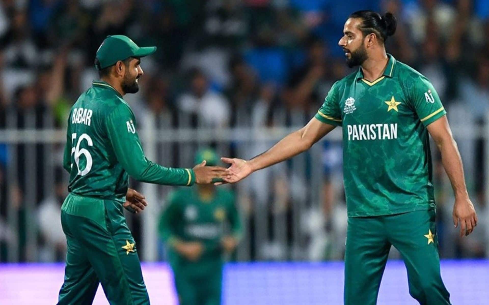 Babar Azam and Imad Wasim during Pakistan's earlier T20Is (ICC)