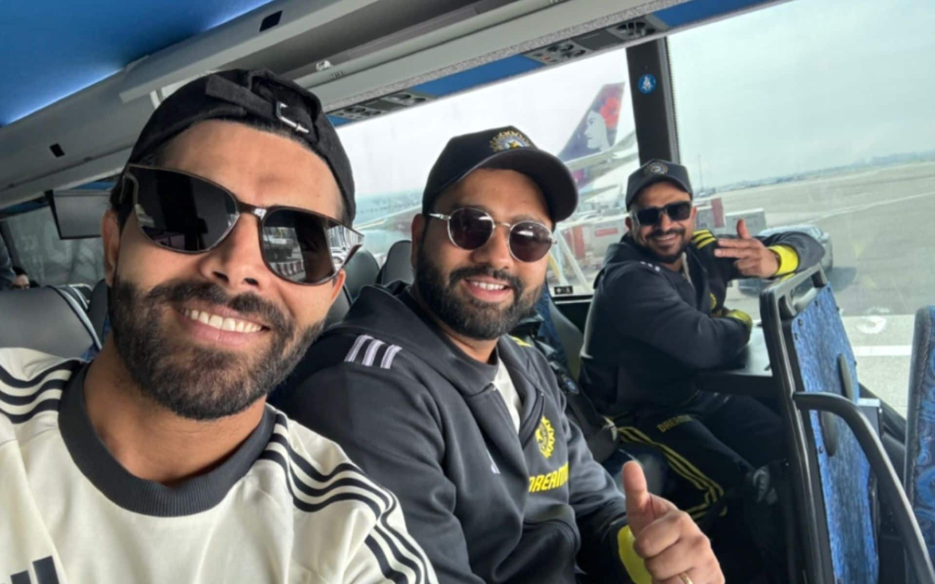 Rohit Sharma alongside Jadeja and T Dilip (Instagram)