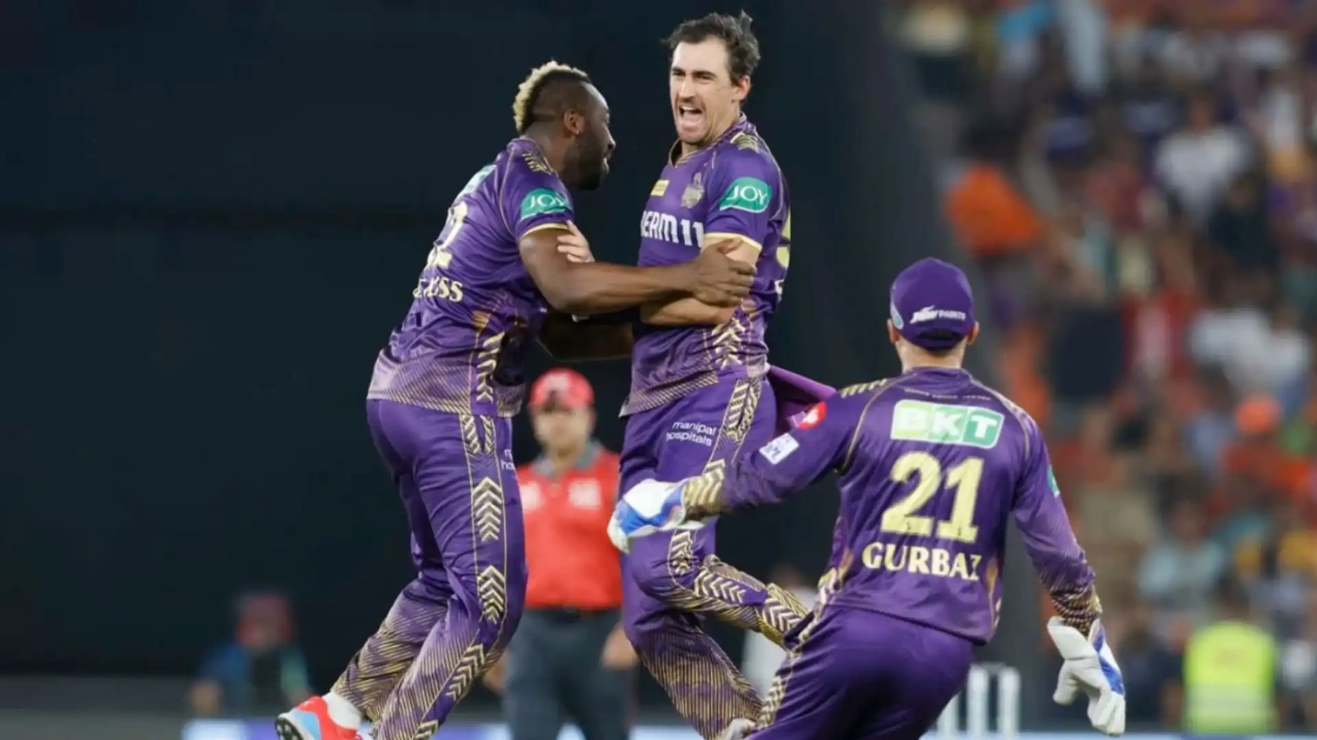 Starc celebrating an SRH wicket in IPL final [X.com]