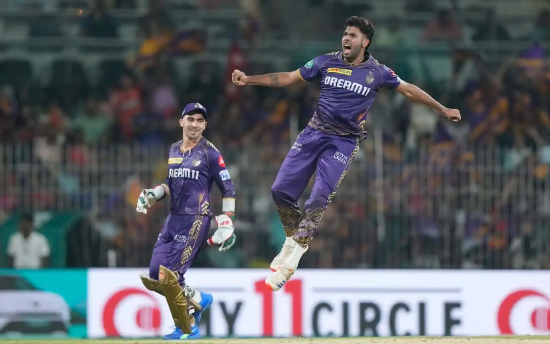 Harshit Rana celebrating a wicket in IPL 2024 final (AP)