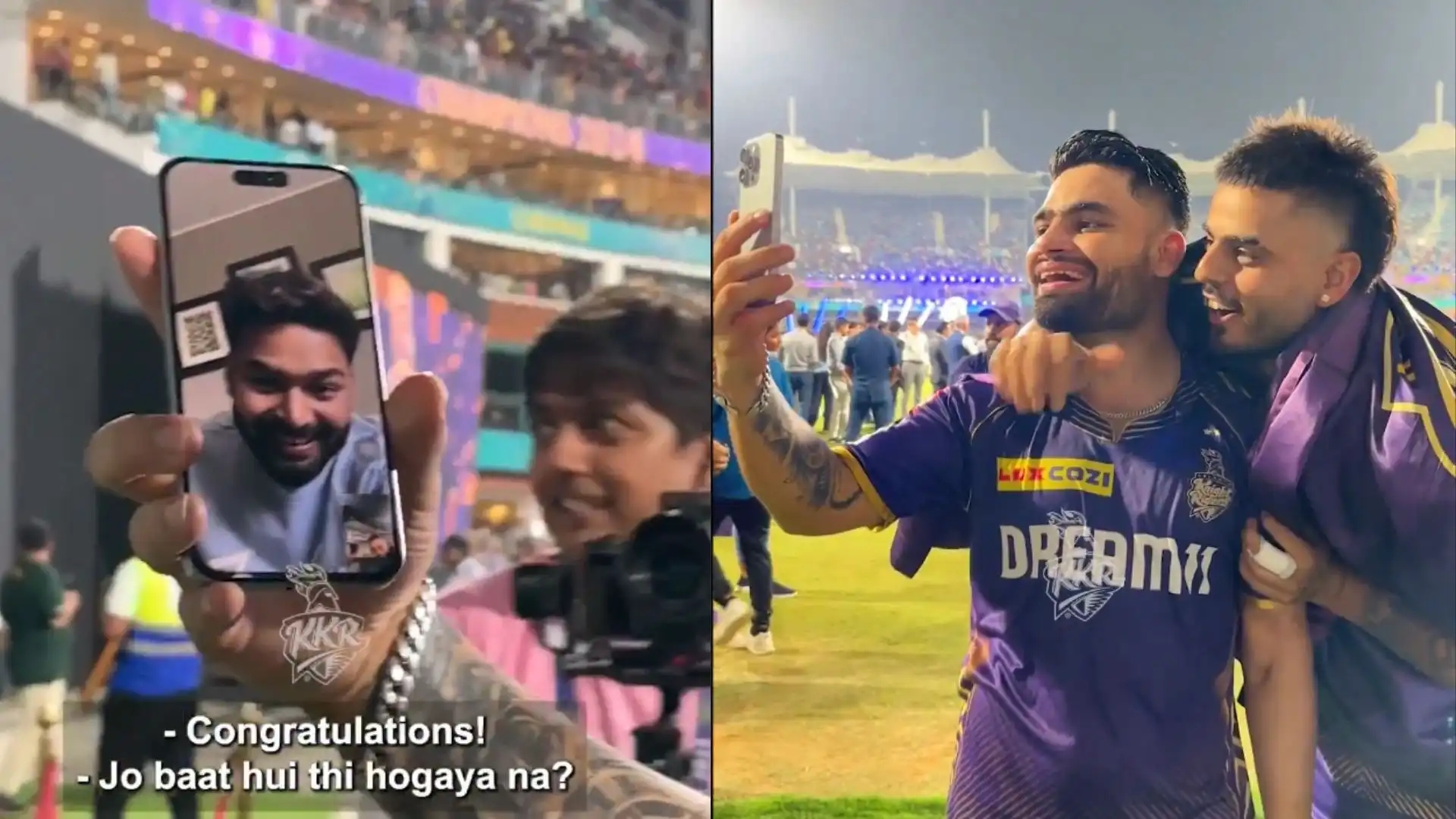 Rishabh Pant with KKR mates during IPL 2024 final (X.com)