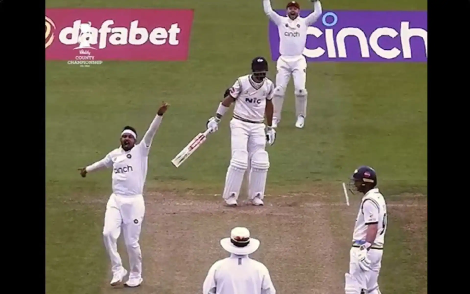 Siddarth Kaul appealing for a potential leg before on Day 4 (x.com)