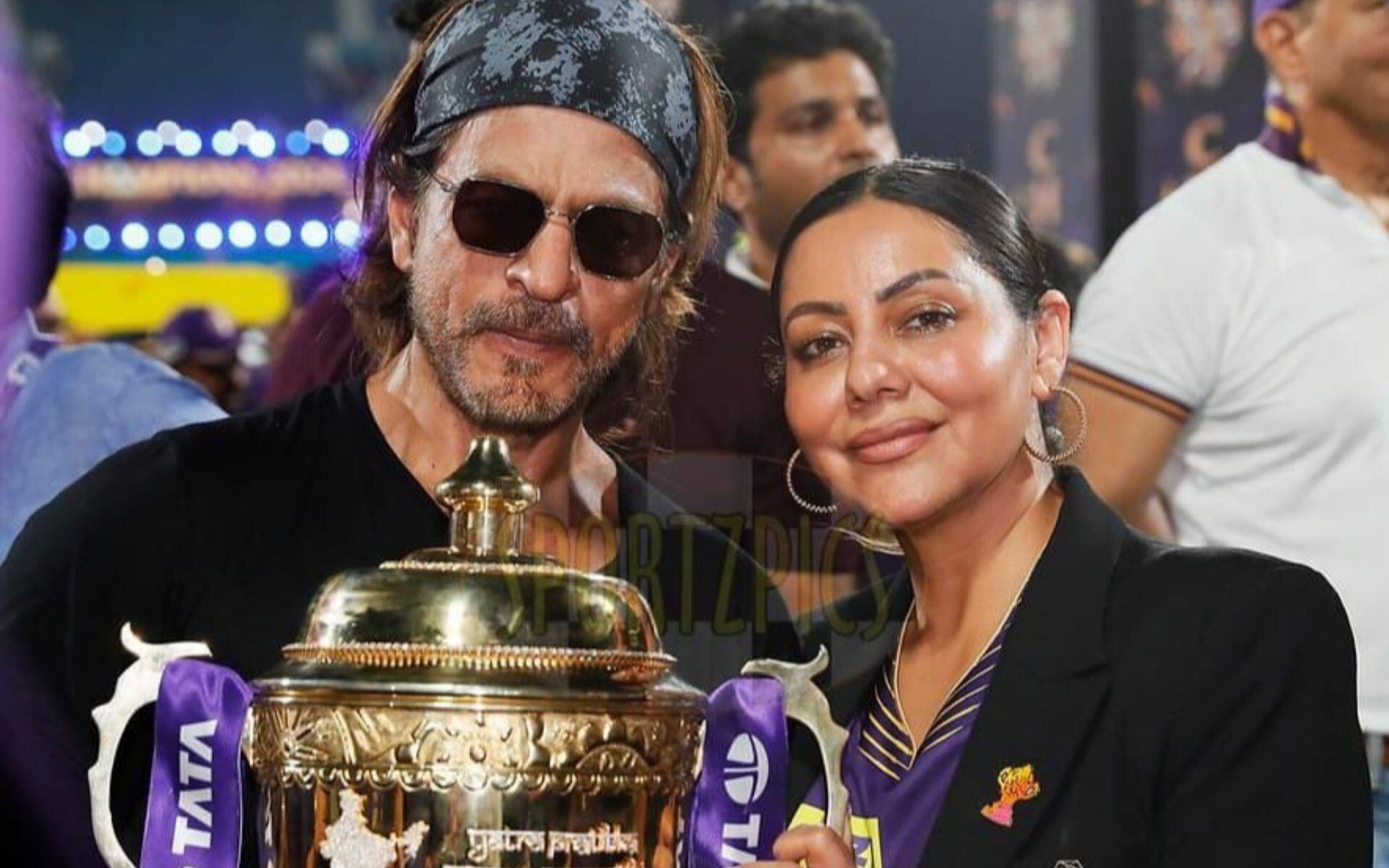 Shah Rukh Khan with his wife after IPL 2024 win (Twitter)