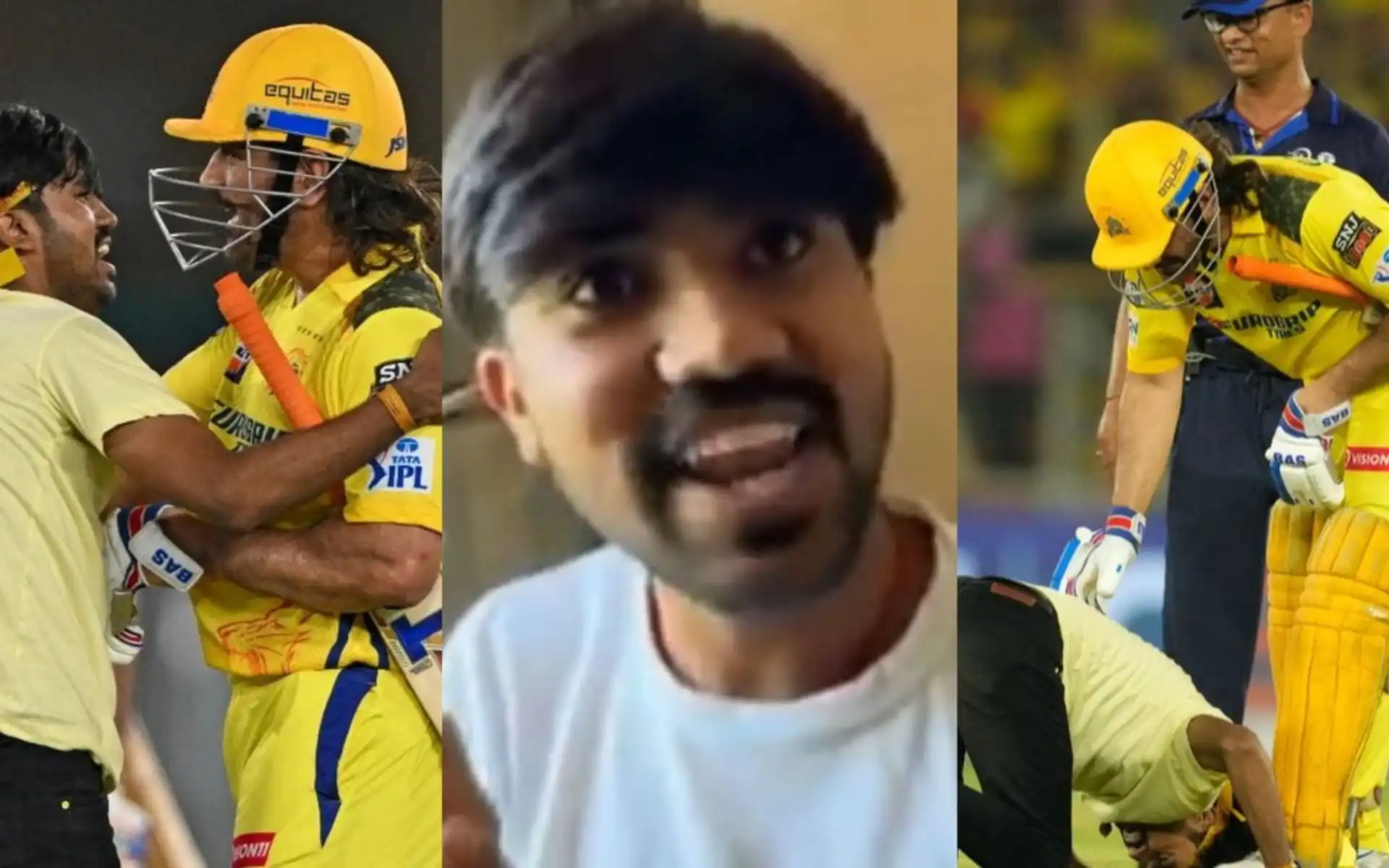 The young fan who invaded the pitch to meet Dhoni (X)
