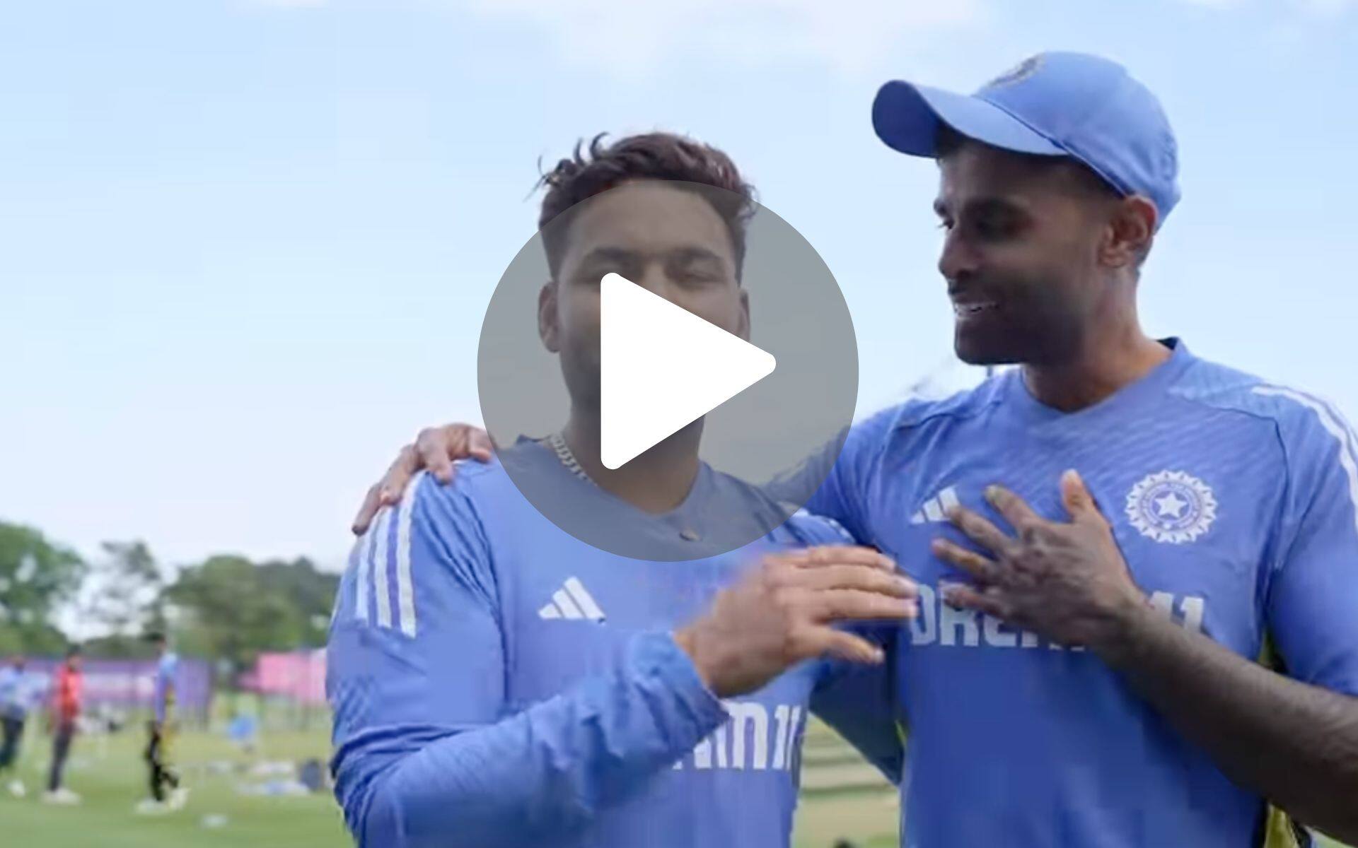 Rishabh Pant and Suryakumar Yadav share a light moment during Team India's practice [X]