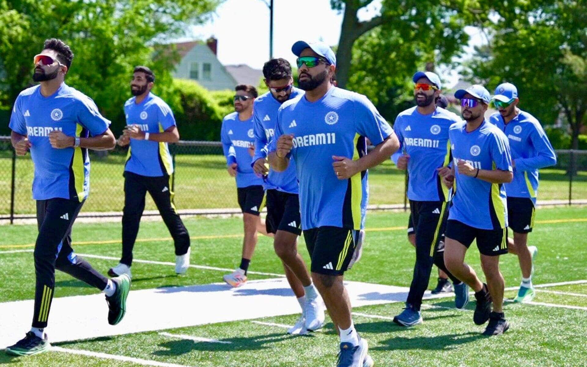 Players during the team's training session in New York. (Instagram)