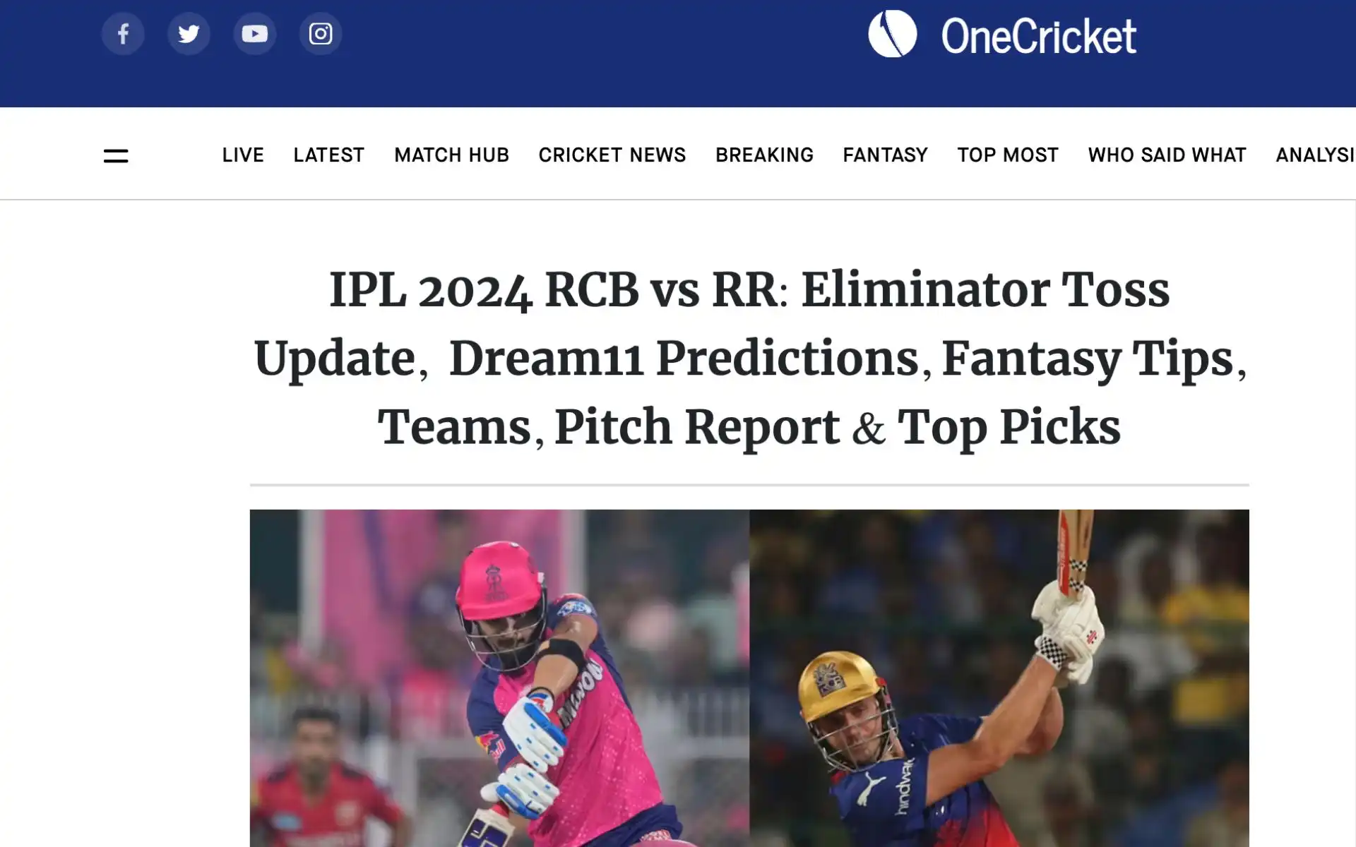 OneCricket's Dream11 fantasy predictions articles [OneCricket]