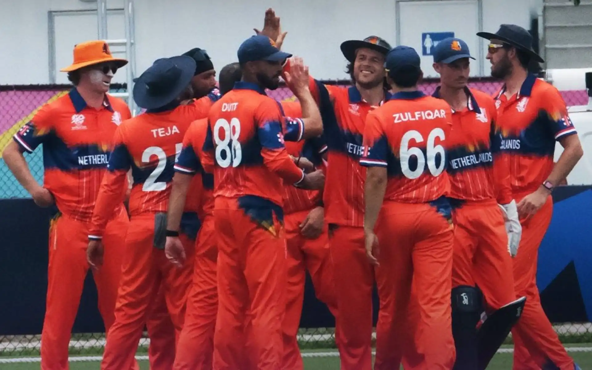 Netherlands players in the warm-up fixture vs Sri Lanka (X.com)