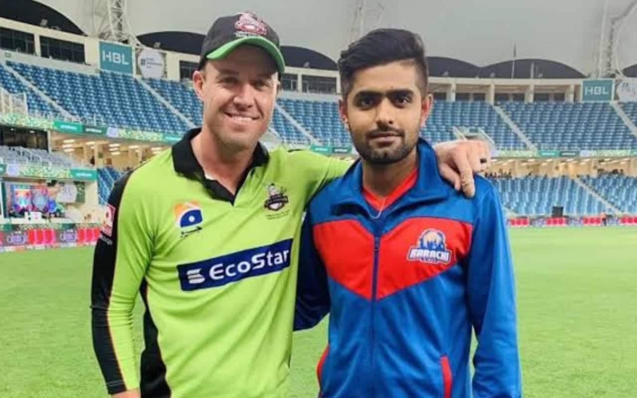 Babar Azam with AB de Villiers (x.com)